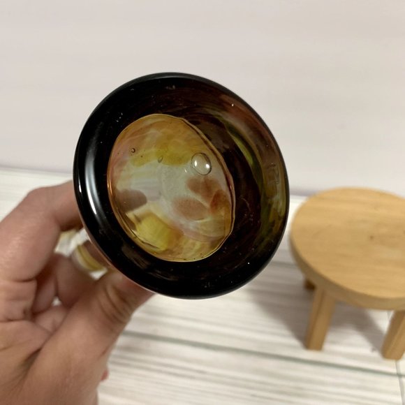 MCM Boho Swirled Art Glass Jack In The Pulpit Vase - Picture 7 of 9